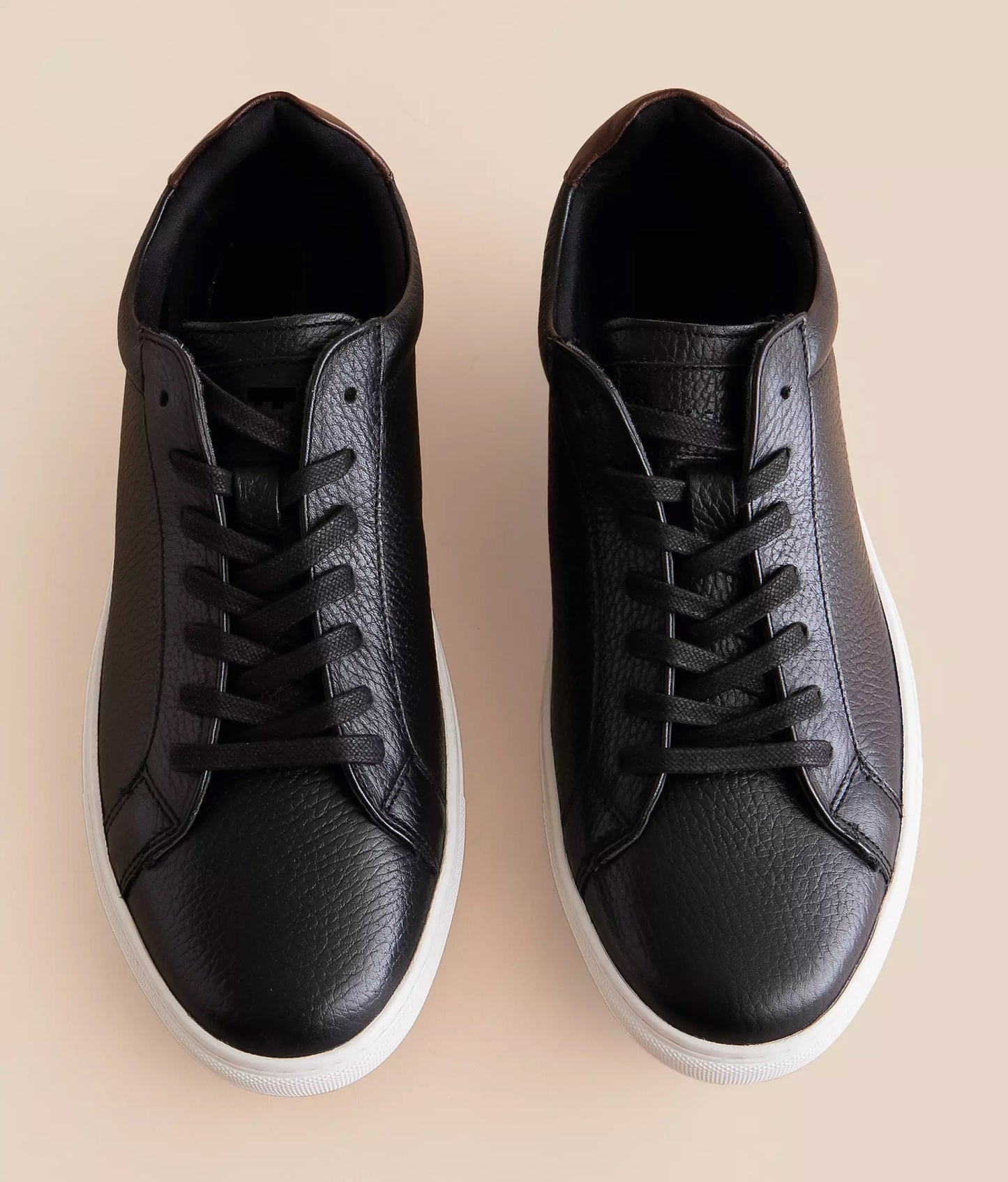 Dirtylabels Black Leather Sneakers with Classic Lace-Up Design for Casual Wear