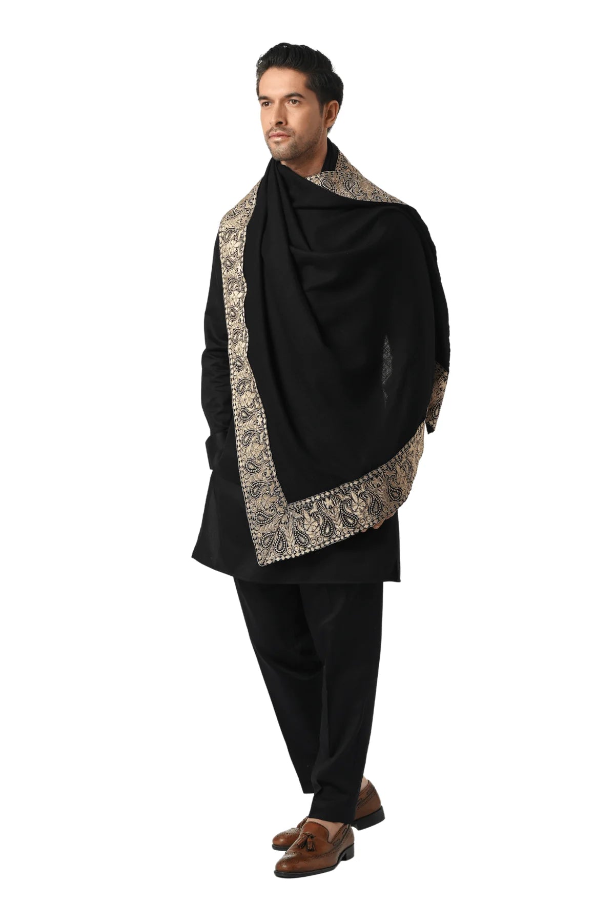 BORDER EMBROIDERED PAISLEY MEN'S DUSALA