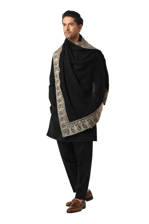 BORDER EMBROIDERED PAISLEY MEN'S DUSALA