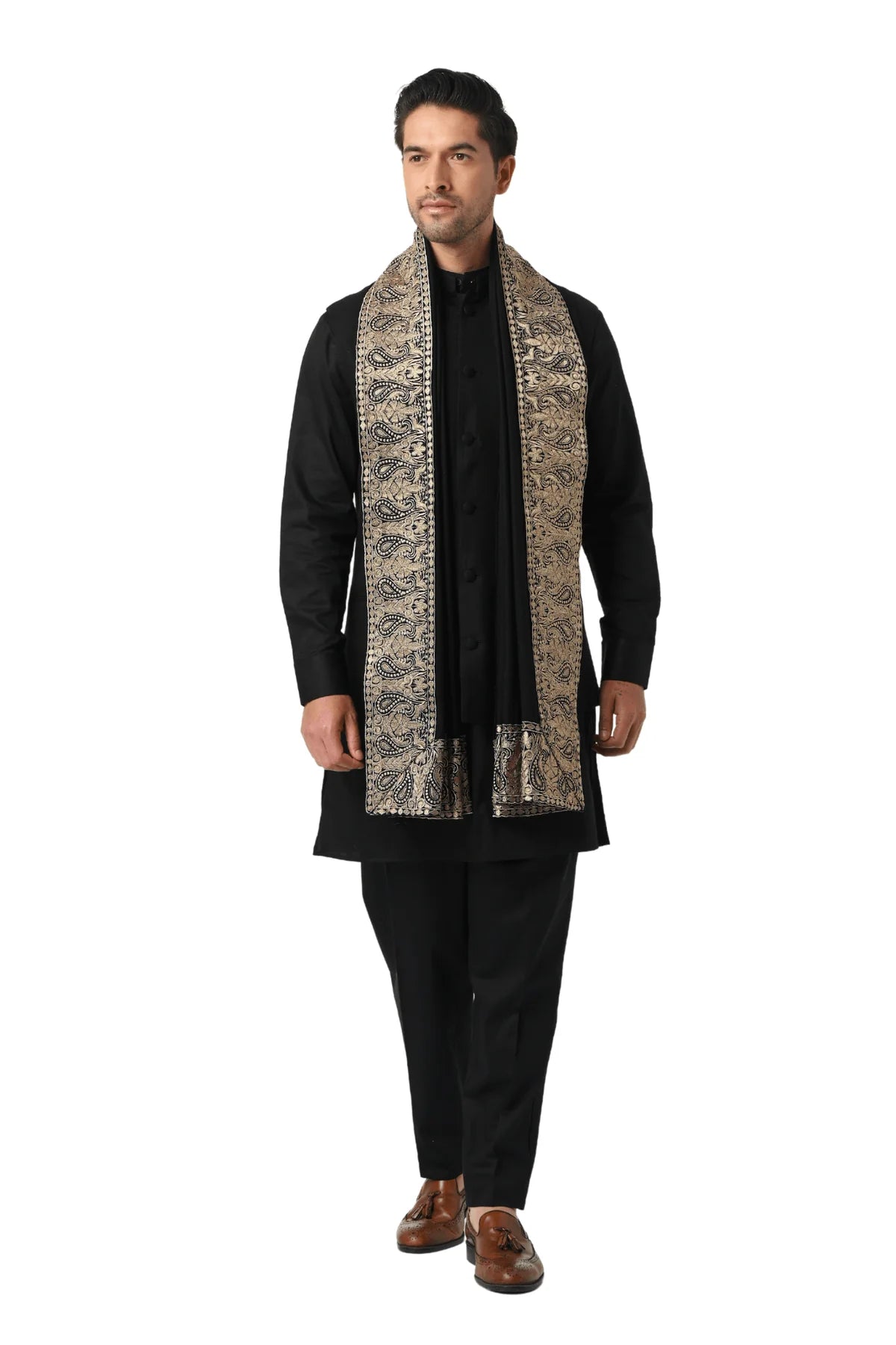BORDER EMBROIDERED PAISLEY MEN'S DUSALA