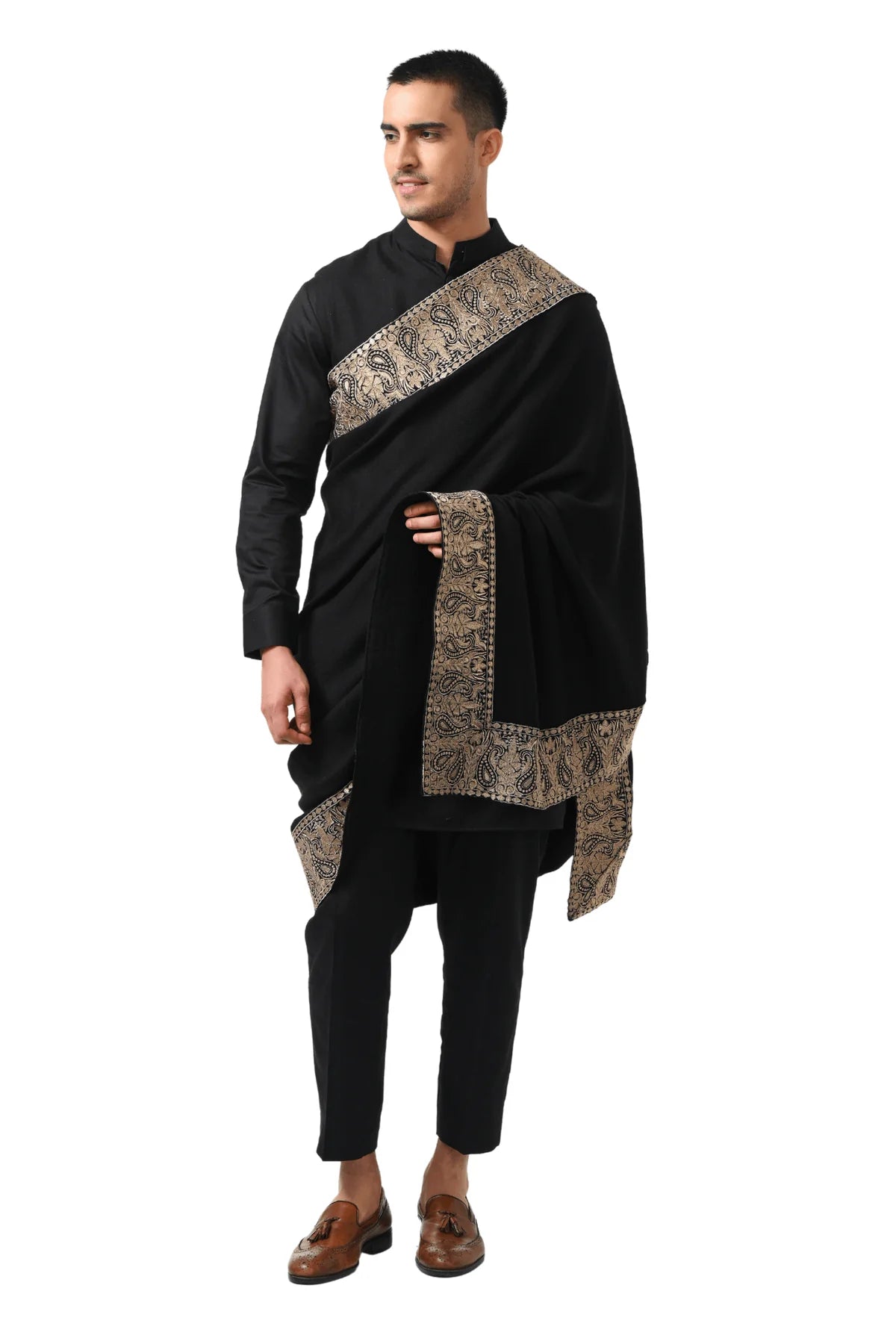 BORDER EMBROIDERED PAISLEY MEN'S DUSALA