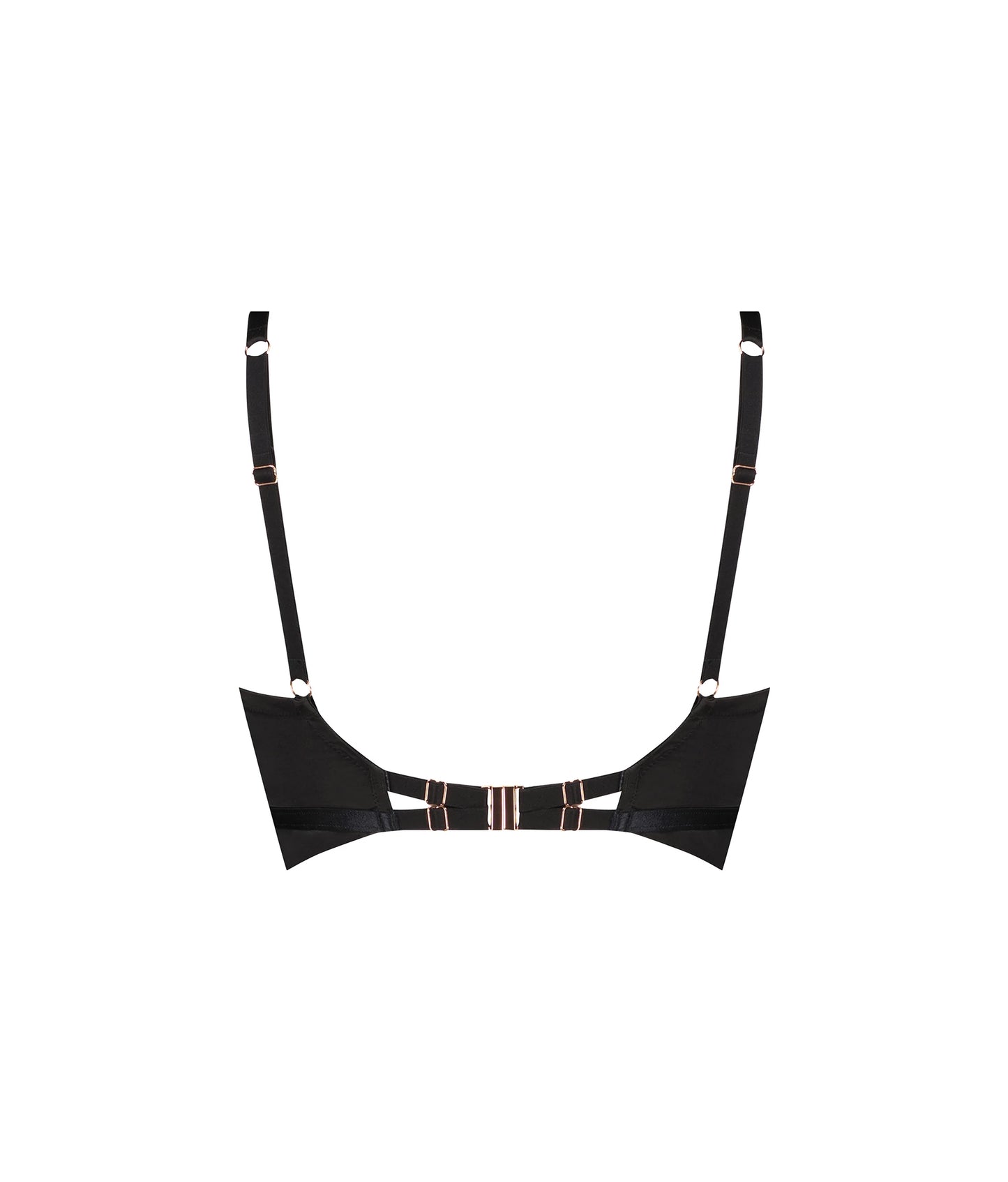 Padded Non Wired Longline Push Up Bra - Black