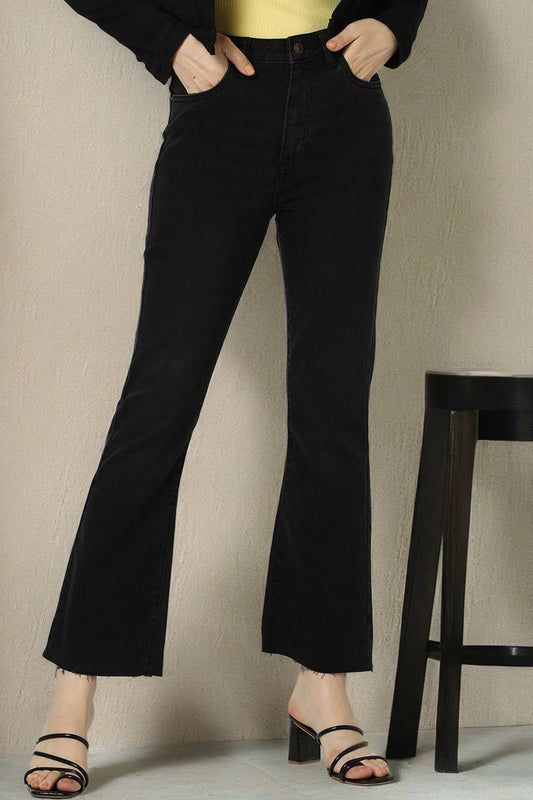 Women Lightly Washed Bootcut Jeans Black