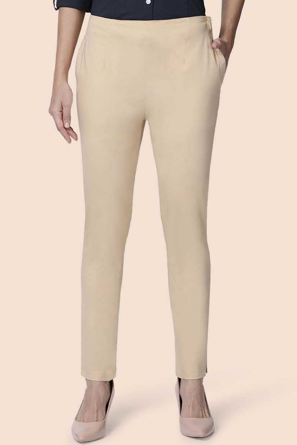 Beige straight pants for women with stylish design and comfortable fit, perfect for casual or formal wear