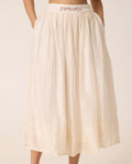 Flowy cream bohemian women's skirt India with pockets and a comfortable fit for casual wear