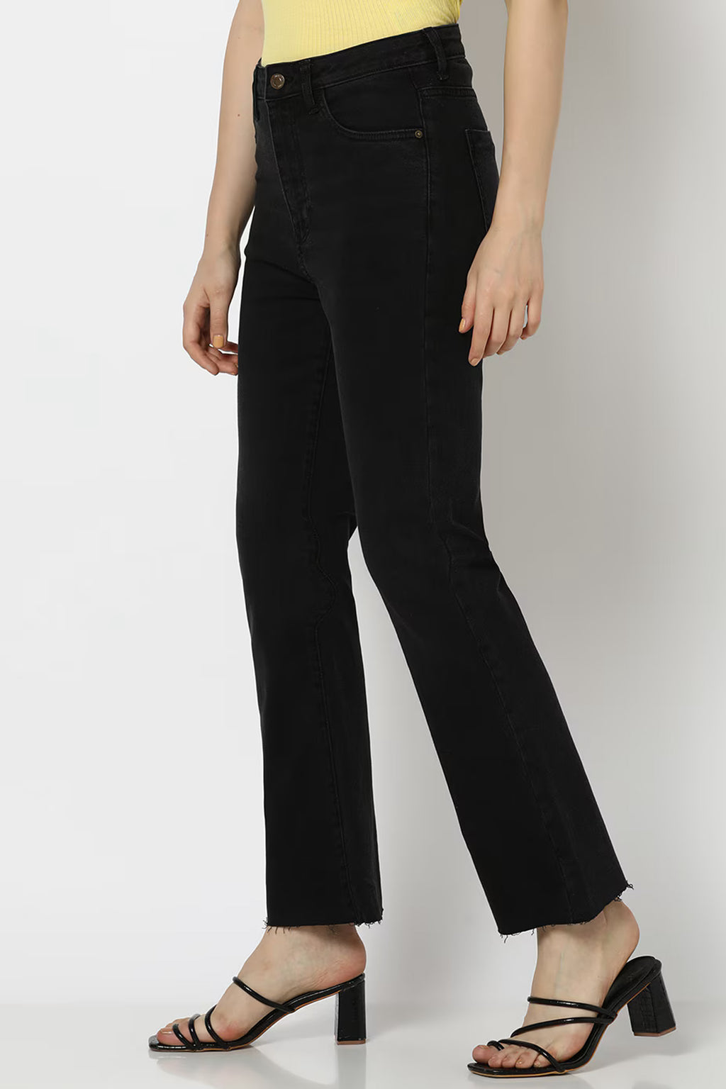 Black bootcut jeans from Dirtylabels with a stylish fit, buy bootcut jeans online India.