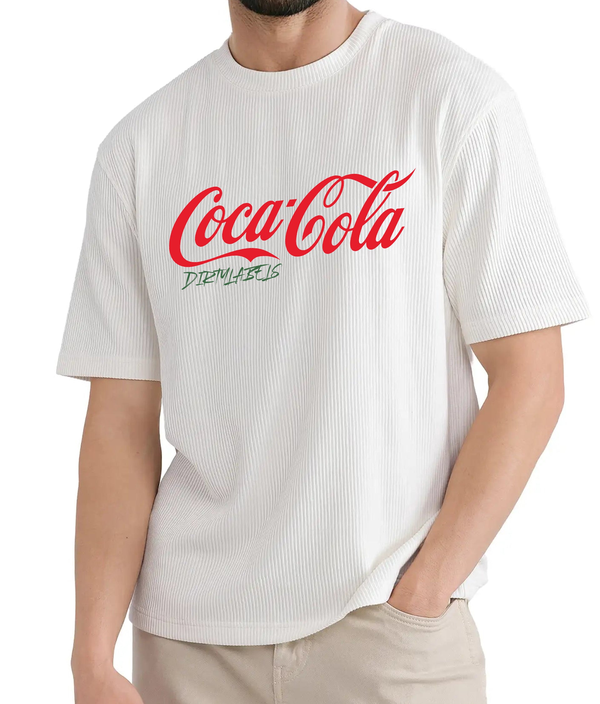 White Coca Cola branded t-shirt by Dirtylabels with bold logo and relaxed fit