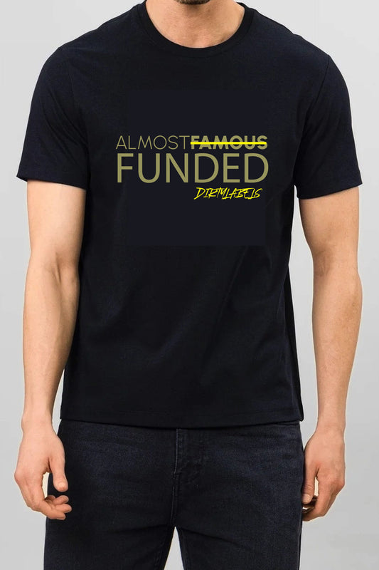 Dirtylabels Black Designer Mens T-Shirt Online with Almost Famous Funded Graphic Design