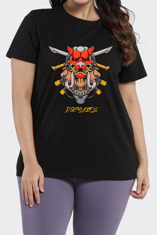 Black women's statement shirt featuring a bold graphic design by DirtyLabels