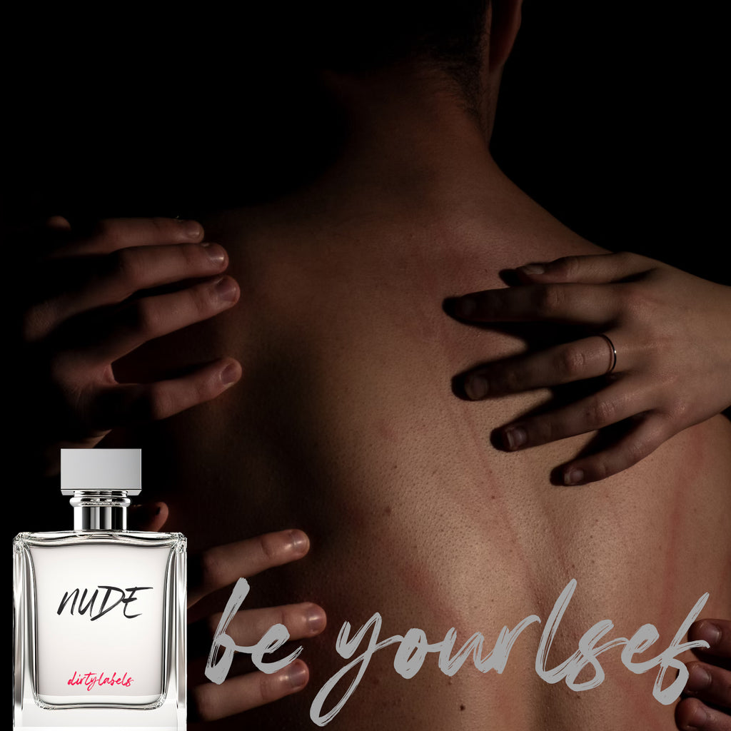 DirtyLabels Nude Perfume Bottle with Hands on Skin, representing the best nude perfume online
