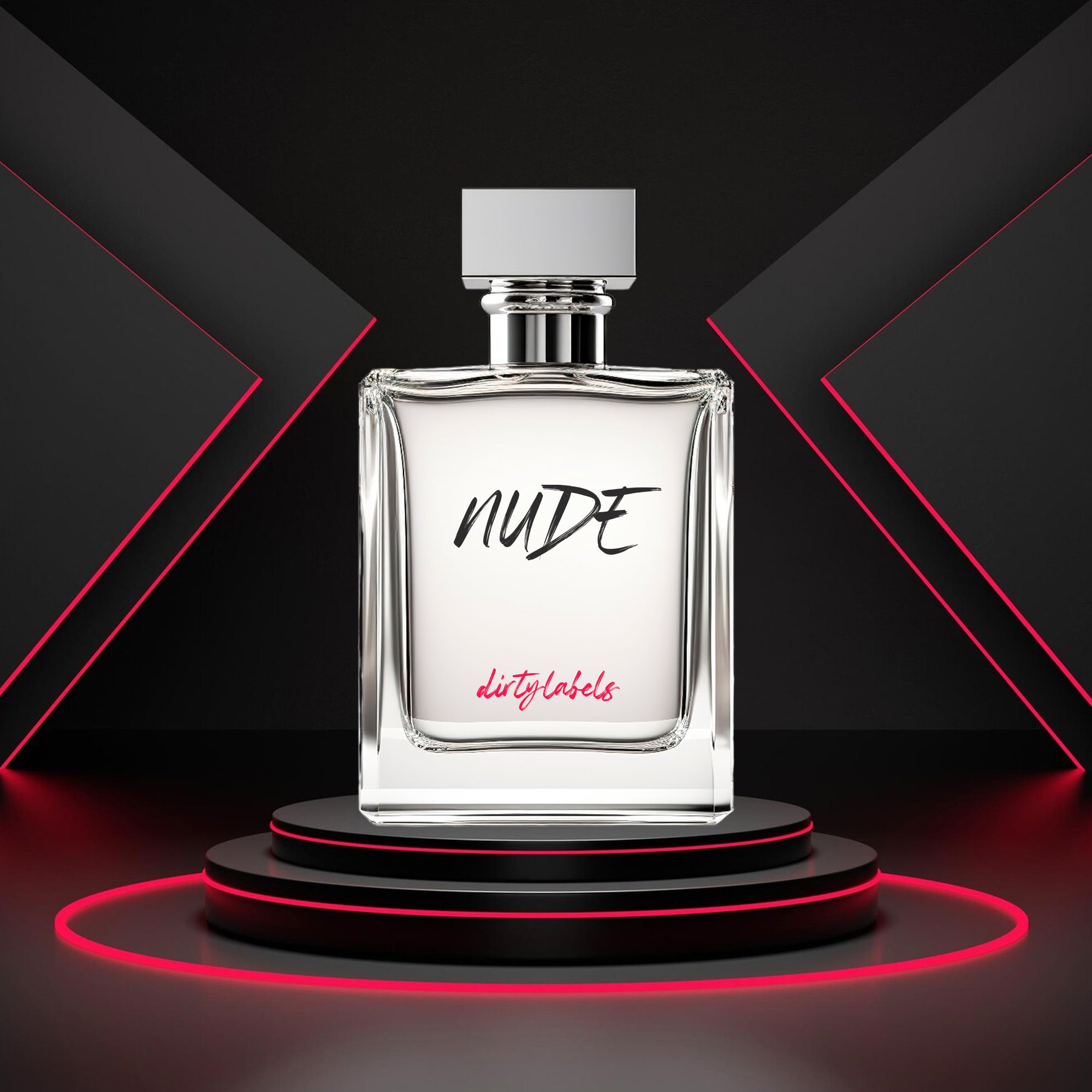 Dirtylabels Nude Perfume Bottle on a Modern Display, Ideal for Finding the best nude perfume online