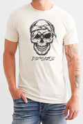 Dirtylabels Vintage Biker T-Shirt featuring a skull graphic and stylish design for motorcycle enthusiasts