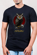 Dirty Owl t-shirt featuring a fierce owl graphic with chains and a wrench design