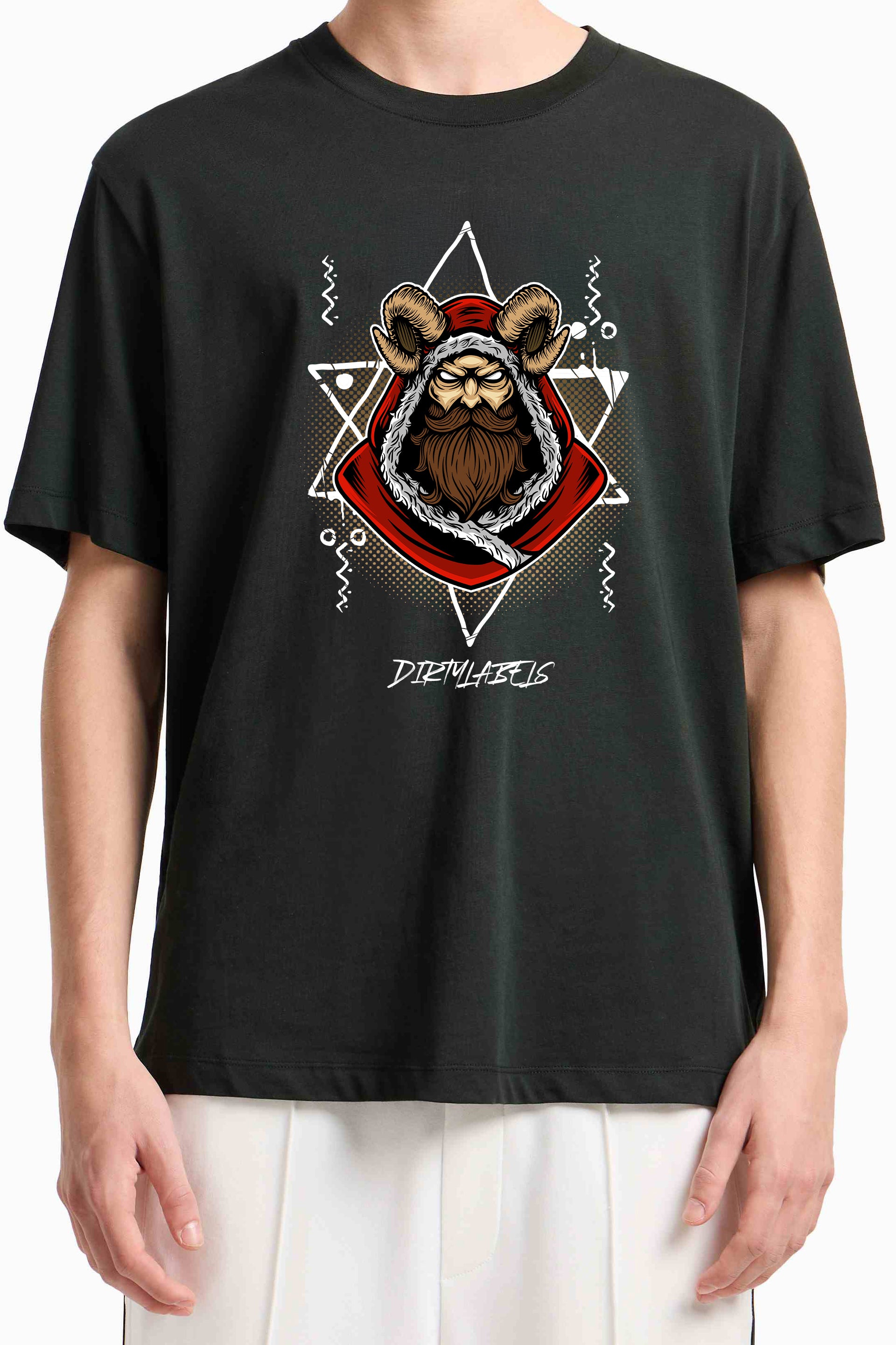 Dirtylabels beard graphic t-shirt featuring a stylized bear design with a bold hood