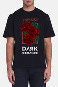 Dirtylabels Dark Romance Premium T-Shirt featuring red roses on a black background