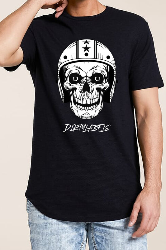 Stylish Dirtylabels T-shirt featuring a skull graphic, perfect fashionable motorcycle gear for enthusiasts