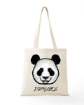 Panda tote bag India featuring a playful panda face design by Dirtylabels on a durable canvas material