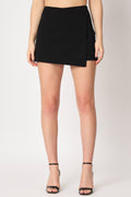 Chic black fashion skorts for ladies with a stylish wrap design and versatile appeal
