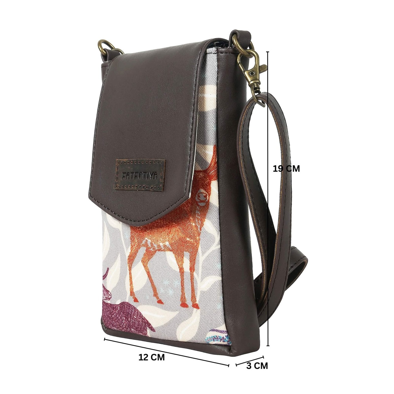Fatfatiya fashionable phone purse with printed design and adjustable strap for stylish convenience
