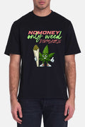 Funny weed shirt India featuring a cartoon cannabis character holding a joint and stylish text