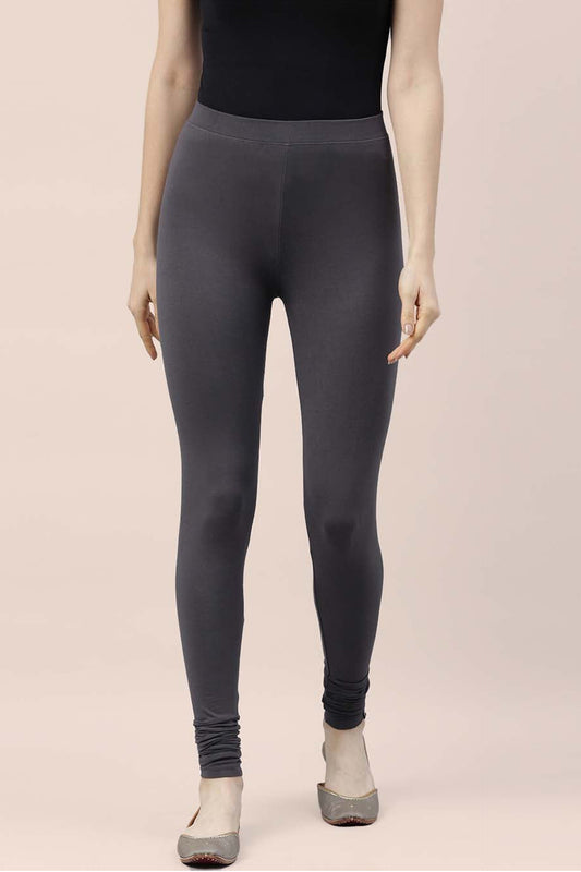 Comfortable grey cotton churidar leggings perfect for casual wear and stylish outfits