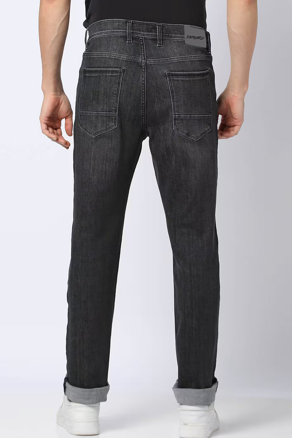 Men's straight jeans India in dark gray with a classic fit and five pockets