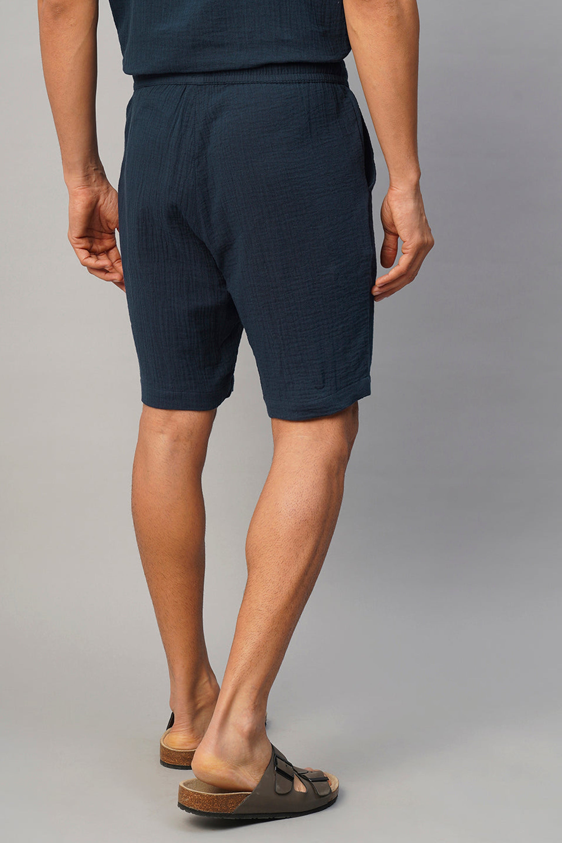 Men's summer shorts India in navy with comfortable fit, ideal for warm weather outings