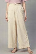 Offwhite cotton culottes by Dirtylabels featuring wide legs and practical side pockets