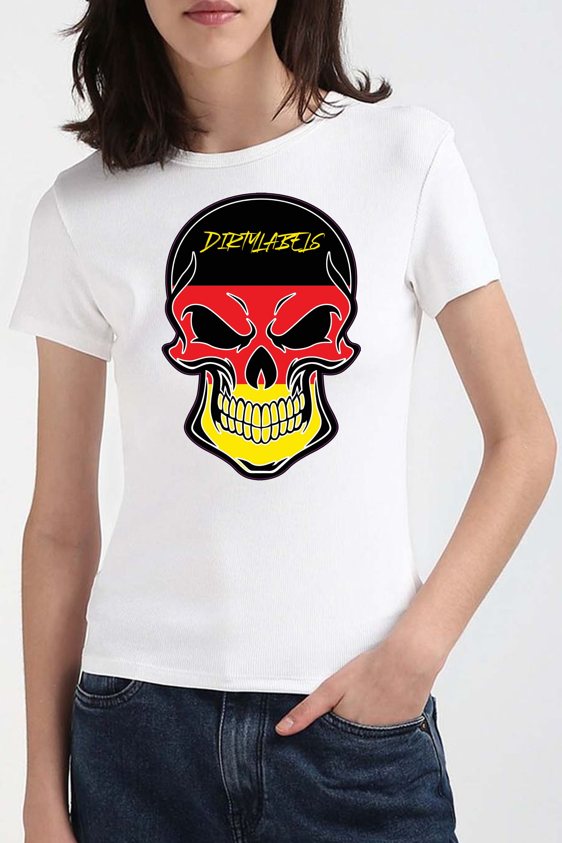 Premium biker tee India featuring a bold red skull graphic for a stylish look