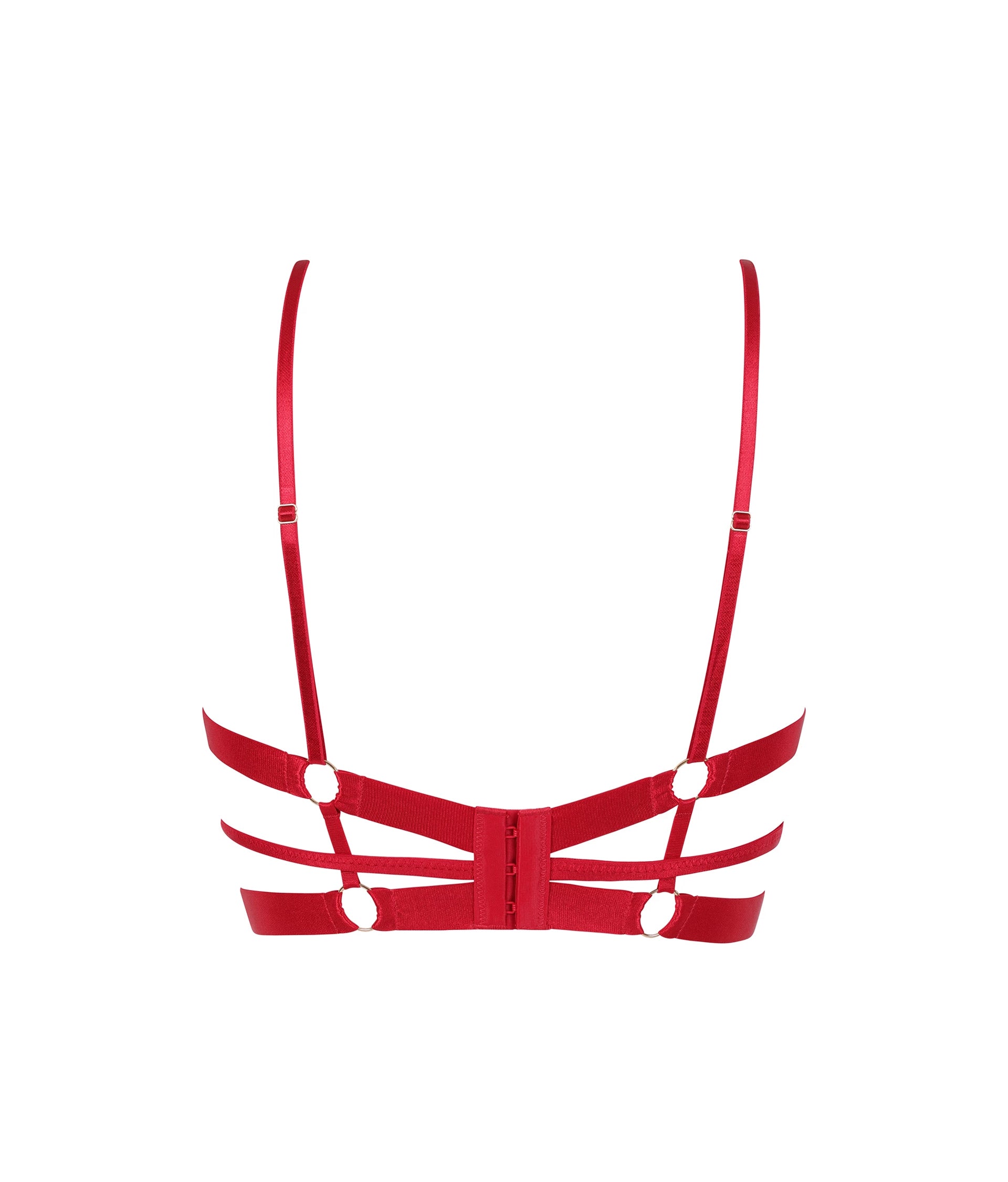 Red strappy lingerie bra from Dirtylabels for sexy lingerie online shopping