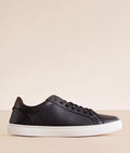 Dirtylabels Black Leather Sneakers with White Sole and Classic Design for Casual Wear