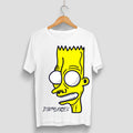 Dirtylabels Simpson graphic t-shirt featuring a bold Bart Simpson design on a white background
