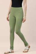 Stylish churidar leggings for women in green with a comfortable fit and perfect for casual wear