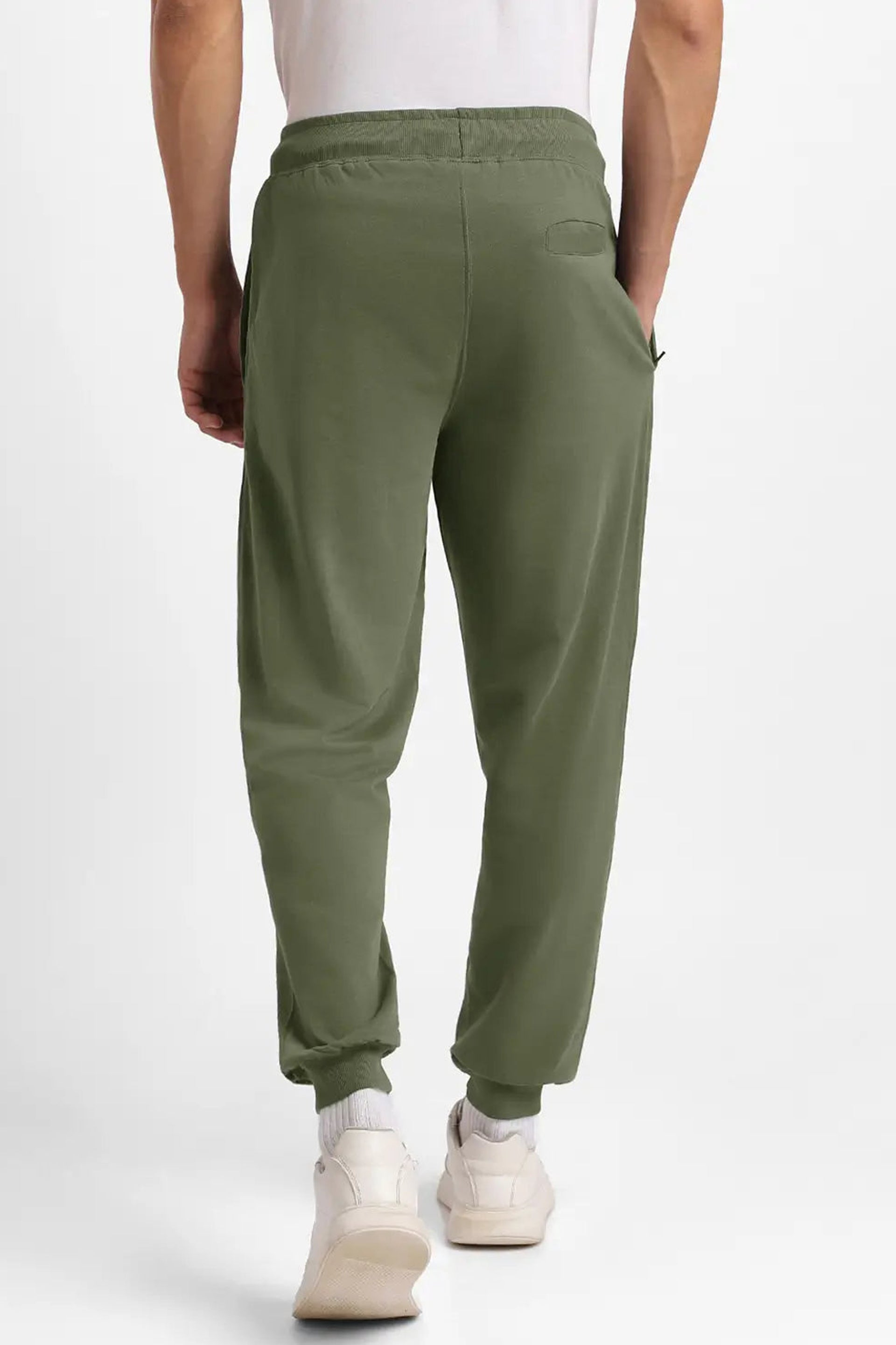 Men's olive green stylish joggers for men with comfortable fit and practical pockets
