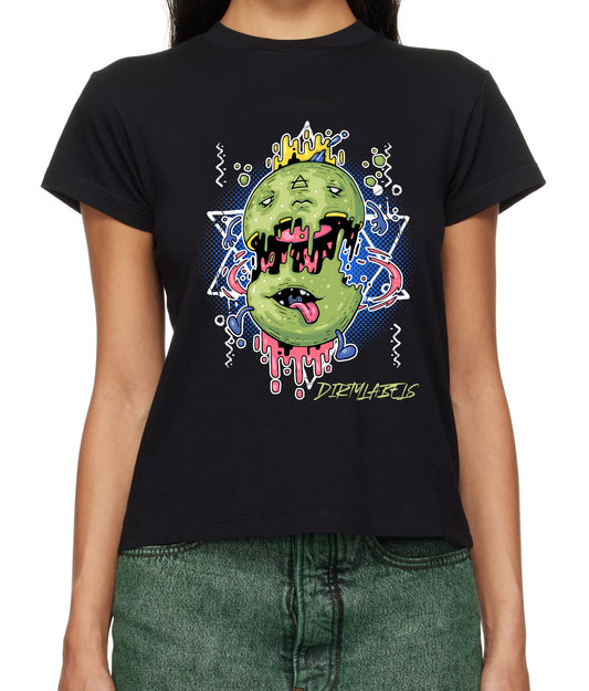 Dirtylabels women's black t-shirt with graphic design for summer style women's clothing