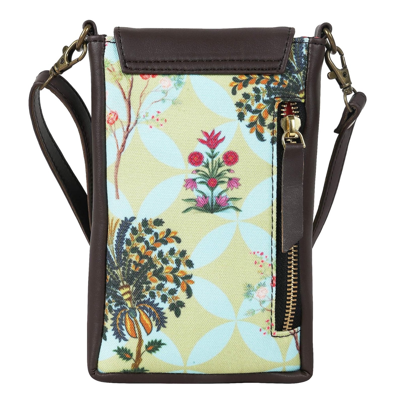 Stylish mobile phone sling India with floral design and adjustable strap for convenience