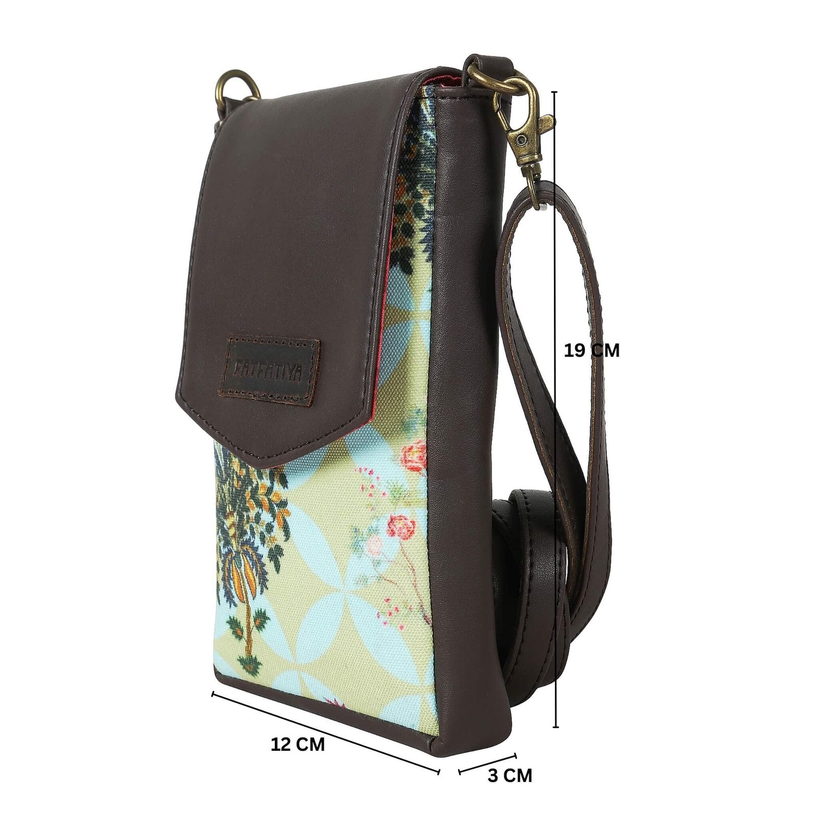 Fatfatiya stylish mobile phone sling India with floral design and adjustable strap for convenience