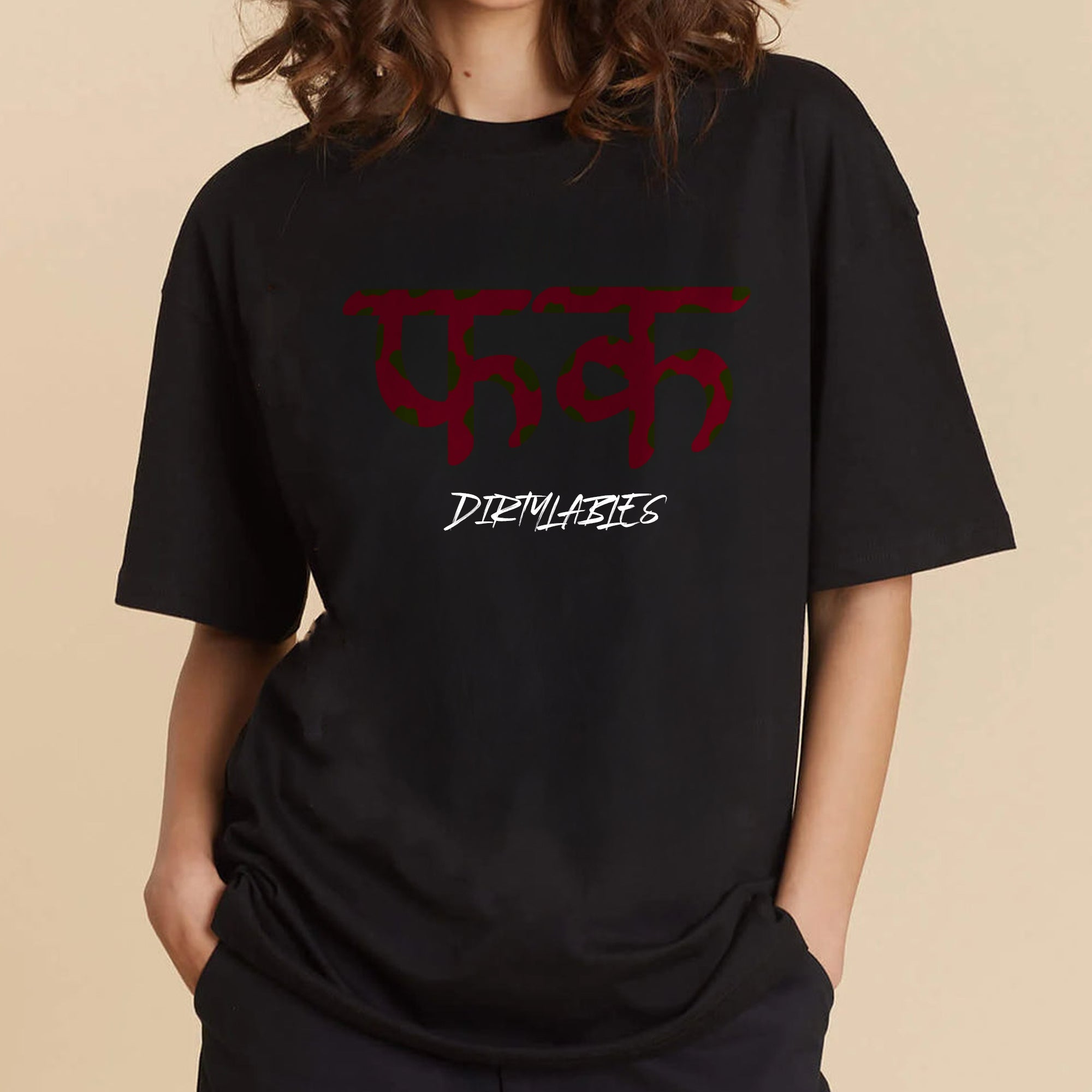 Trendy casual t-shirts from DirtyLabels featuring a bold graphic design in black.