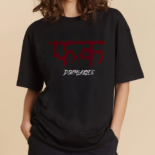Trendy casual t-shirts from DirtyLabels featuring a bold graphic design in black.