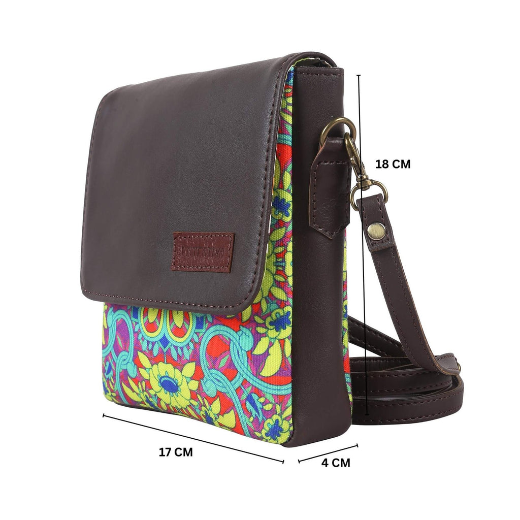 Fatfatiya colorful crossbody bag with floral design, perfect for trendy handbags online shoppers