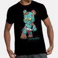 Unique Fashion T-shirts featuring a playful zombie bear graphic in vibrant colors