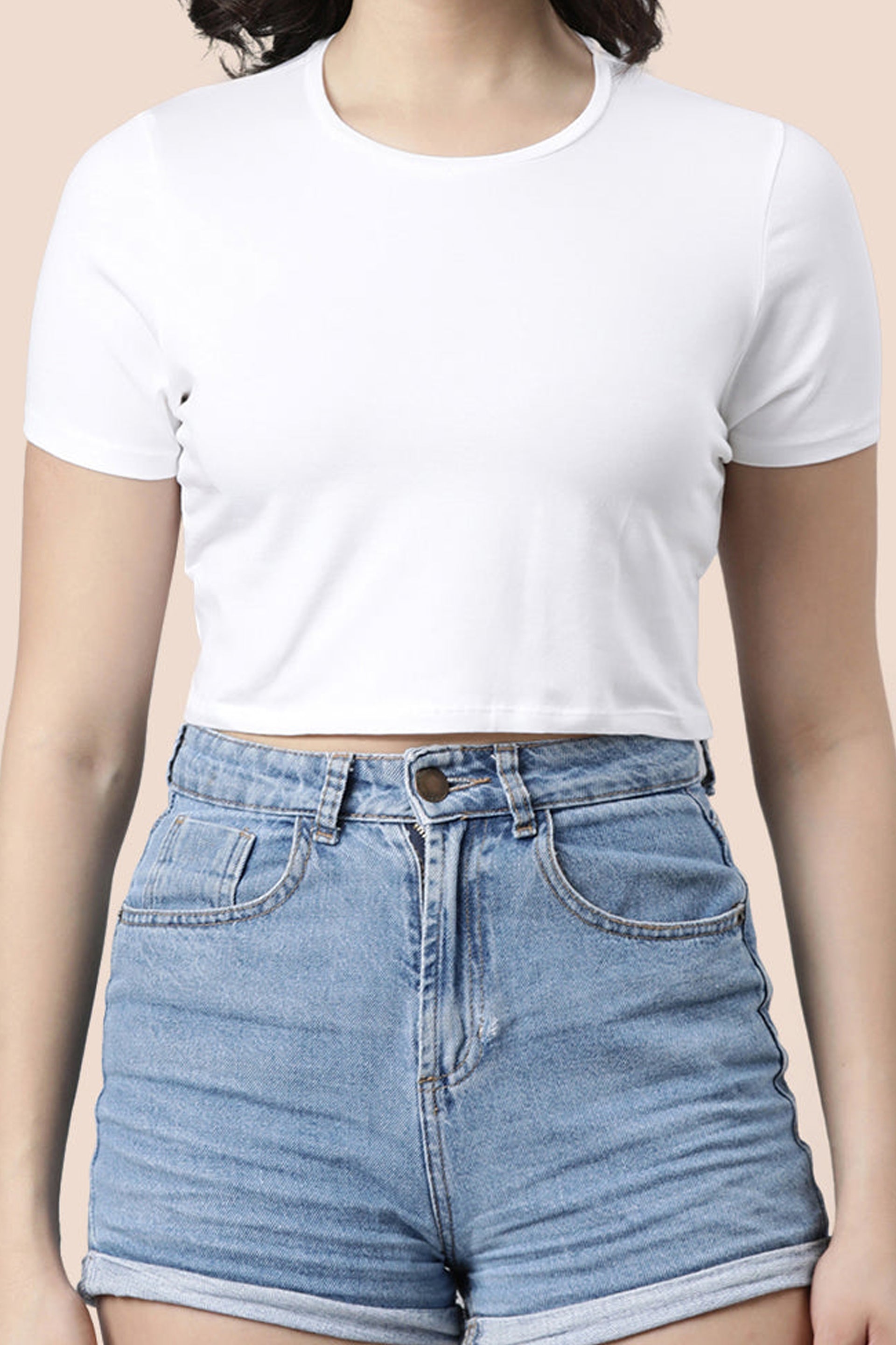 Dirtylabels White Crop Top for Women with Short Sleeves and a Fitted Design, Perfect for Casual Outfits