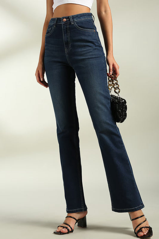 Fashionable women's bootcut jeans India with a flattering high waist and trendy flare design