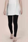 Black women's cotton leggings India for comfortable everyday wear with a stylish look