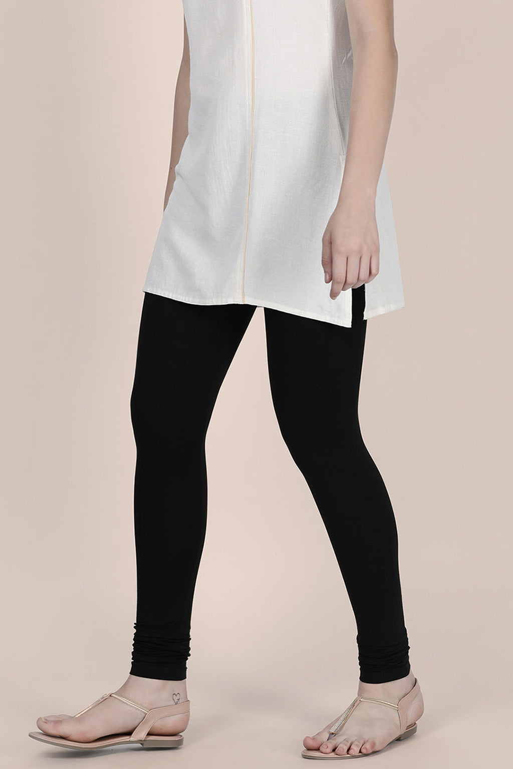 Stylish women's cotton leggings India in black, perfect for casual and comfortable wear