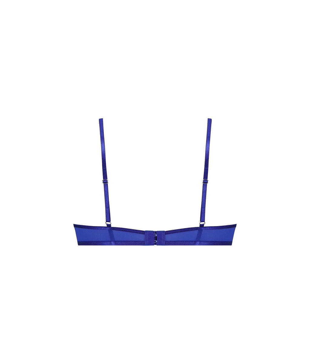 Sleek Blue Women's Fashion Lingerie Online Bra with Adjustable Straps for Comfort and Style